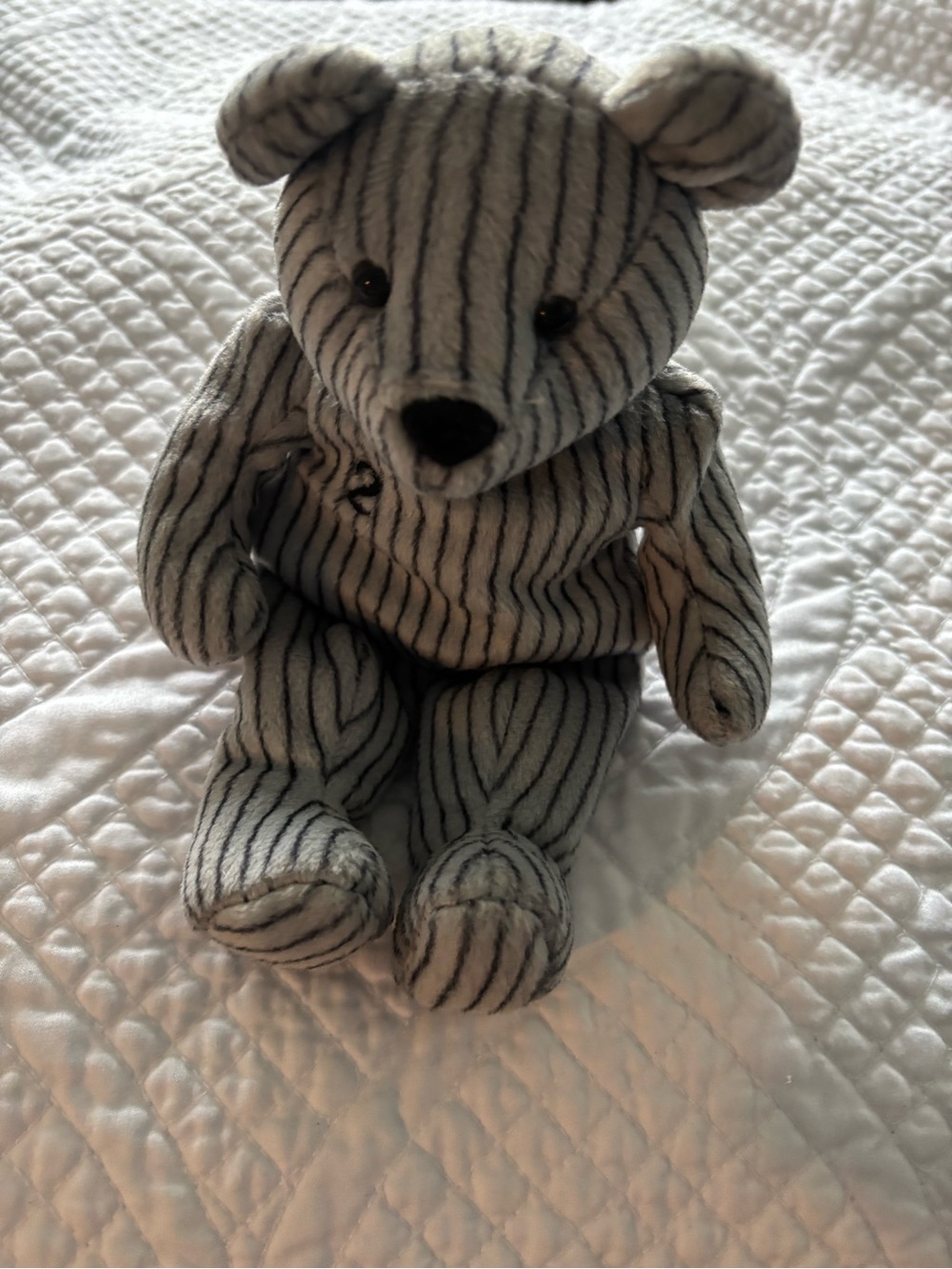 Gray Plush Bear with Black Stripes! Derek Jeter #2